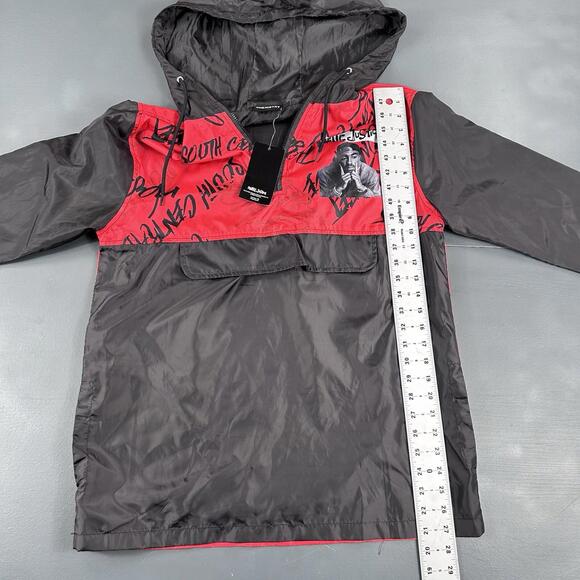 Chemistry 2 Pac Jacket Mens Small Black Red Windbreaker Anorak 2Pac NWT - Picture 6 of 7